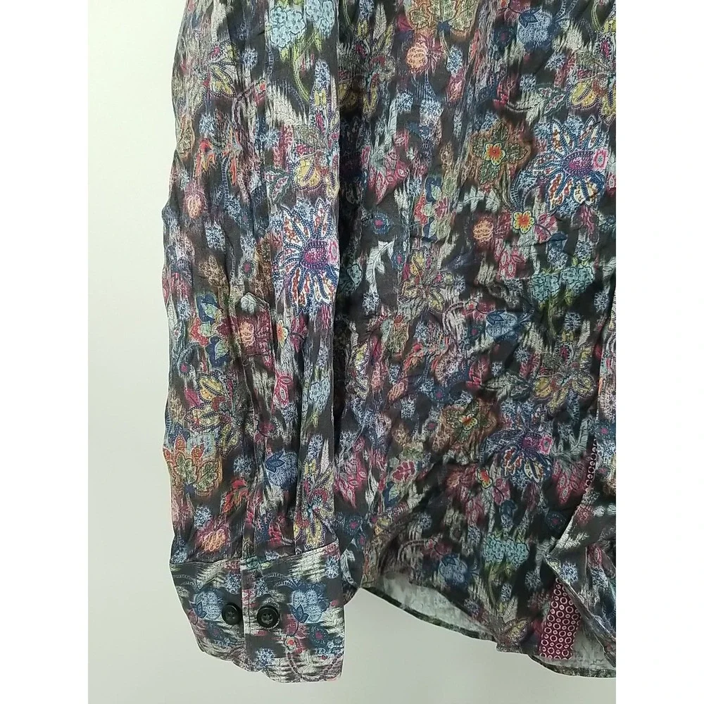 Tallia‎ Mens Shirt XL Button Up Long Sleeve Colorful Floral Print - Picture 2 of 5